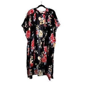 Band of Gypsies Floral Kimono Women Sz Small Black Romantic Feminine Whimsigoth